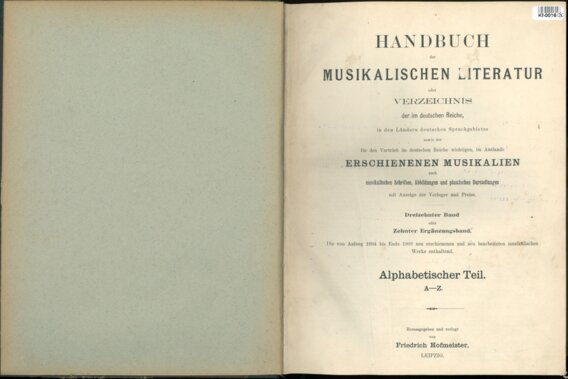 Handbuch der musikalischen Literatur