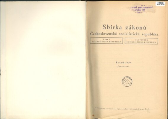 Sbírka zákonů Československá socialistická republika