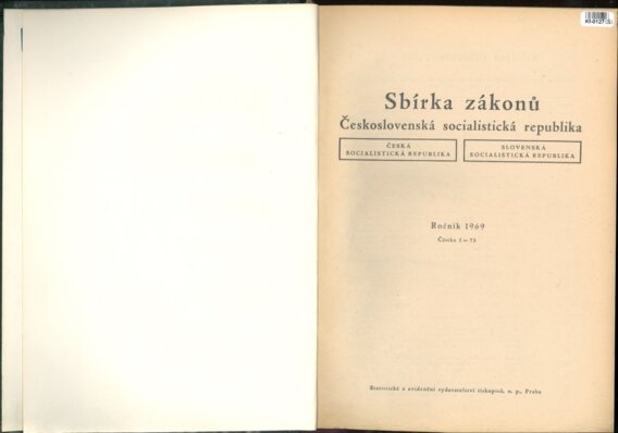 Sbírka zákonů Československá socialistická republika
