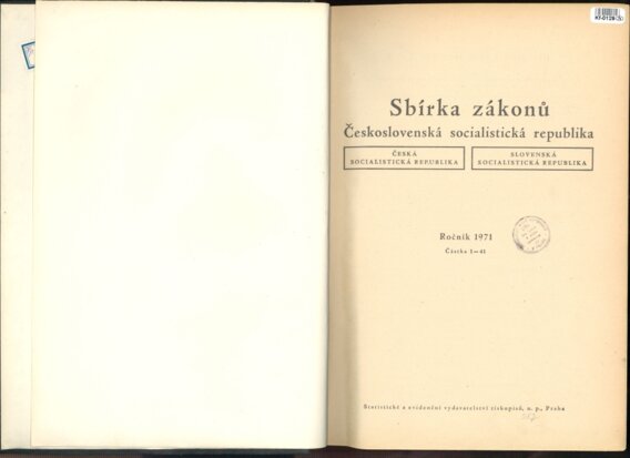 Sbírka zákonů Československá socialistická republika