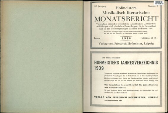 Hofmeisters Musikalisch-literarischer Monatsbericht