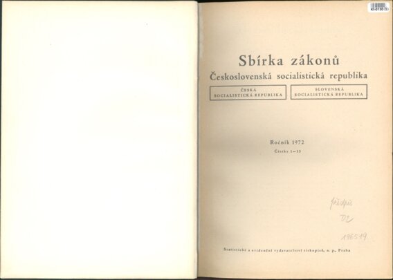 Sbírka zákonů Československá socialistická republika