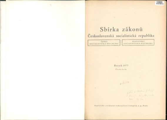 Sbírka zákonů Československá socialistická republika