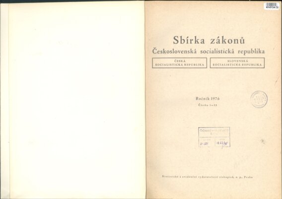 Sbírka zákonů Československá socialistická republika