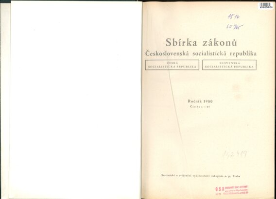 Sbírka zákonů Československá socialistická republika