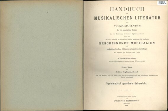 Handbuch der musikalischen Literatur
