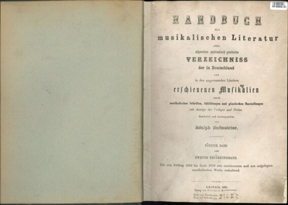 Handbuch der musikalischen Literatur