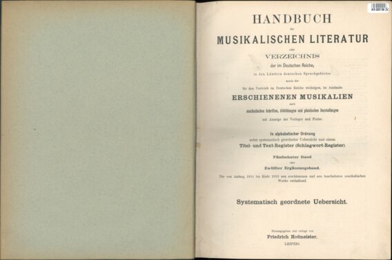 Handbuch der musikalischen Literatur