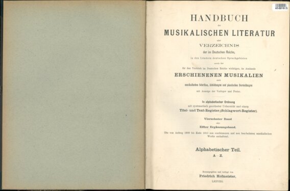 Handbuch der musikalischen Literatur