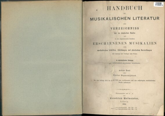 Handbuch der musikalischen Literatur