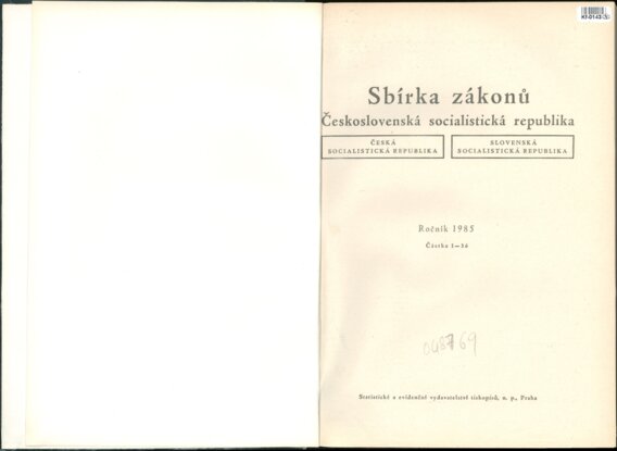 Sbírka zákonů Československá socialistická republika