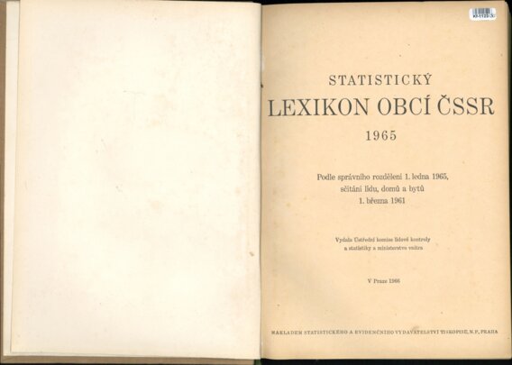 Statistický lexikon obcí ČSSR 1965