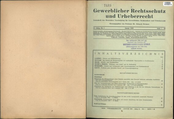 Gewerblicher Rechtsschutz und Urheberrecht