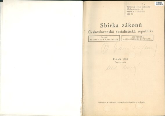Sbírka zákonů Československá socialistická republika