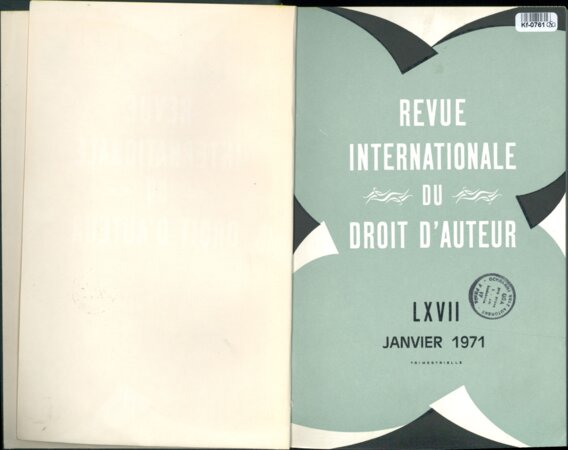 Revue Internationale du Droit d'Auteur LXVII.