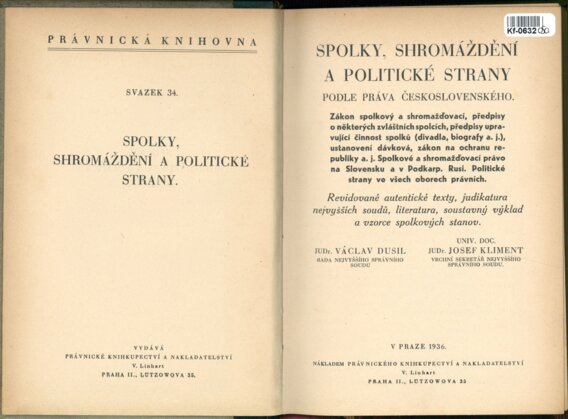 SPOLKY, SHROMÁŽDĚNÍ A POLITICKÉ STRANY