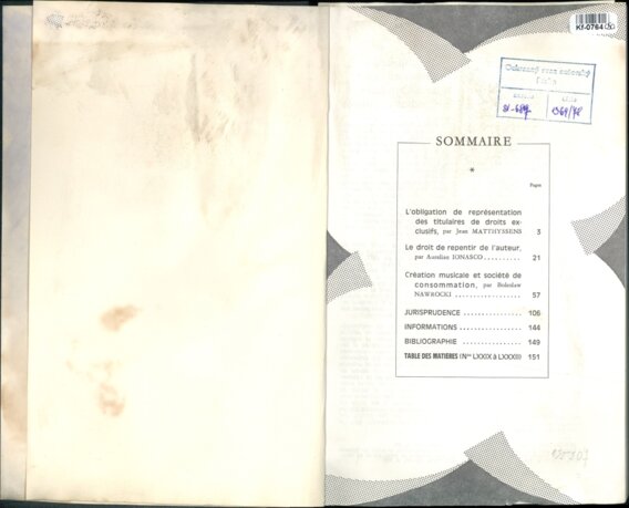 Revue Internationale du Droit d'Auteur LXVII.