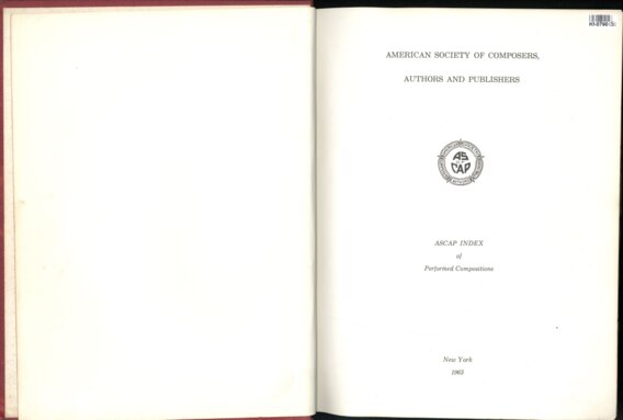 AMERICAN SOCIETY OF COMPOSERS, AUTHORS AND PUBLISHERS