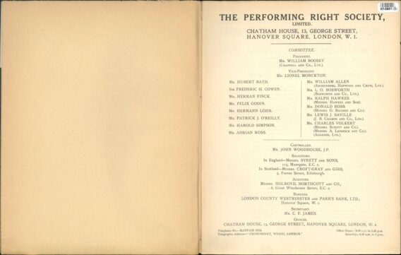 THE PERFORMING RIGHT SOCIETY