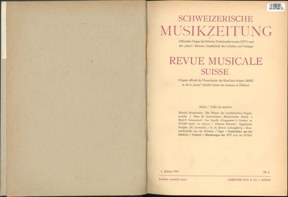 Schweizerische Musikzeitung - Revue Musicale suisse