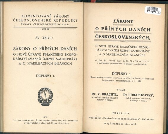 Komentované zákony Československé republiky SV. XXIV C - Zákony o přímých daních