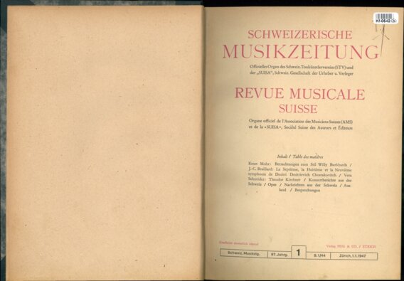 Schweizerische Musikzeitung