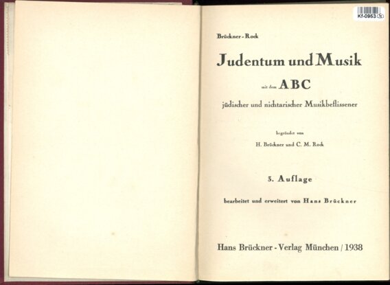 Judentum und Musik mit dem ABC jüdischer und nichtarischer Musikbeflissener