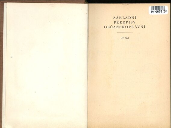 Základní předpisy občanskoprávní II.