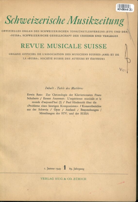 Schweizerische Musikzeitung