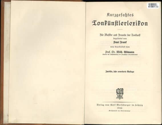 Kurzgefastes Lonkünstlerlexikon