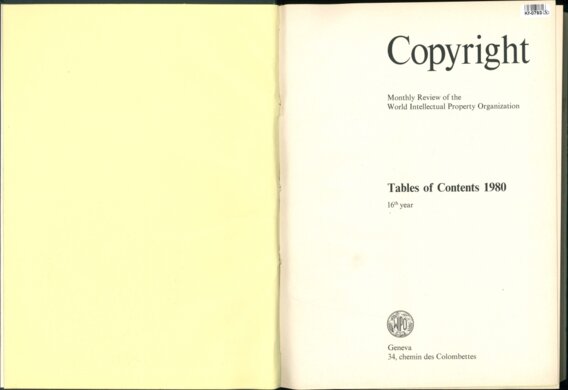 Monthly Review of the World Intellectual Property Organization