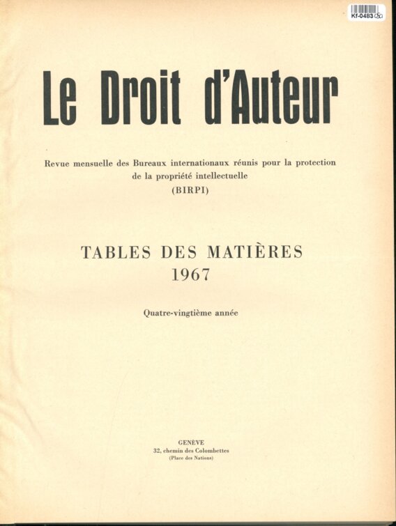 Le Droit d'Auteur