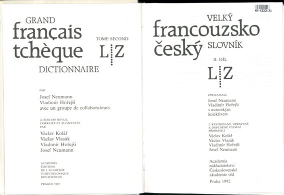 Velký francouzsko český slovník - II. díl - L - Z