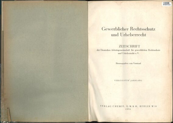 Gewerblicher Rechtsschutz und Urheberrecht