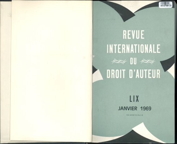 Revue Internationale du Droit d'Auteur LIX.