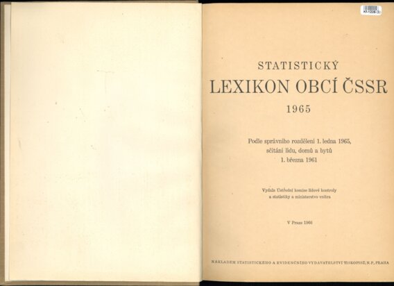 Statistický lexikon obcí ČSSR 1965