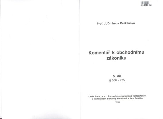 Komentář k obchodnímu zákoníku - 5. díl
