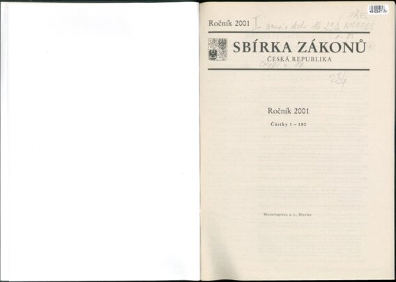 Sbírka zákonů Česká republika I.