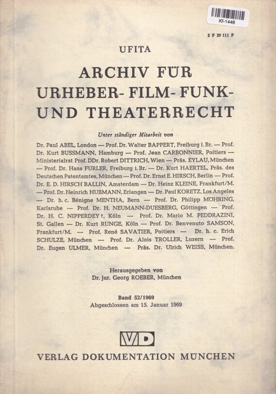 Archiv für Urheber-Film-Funk und Theaterrecht