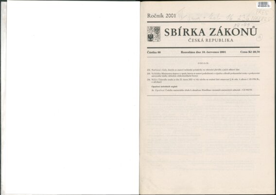 Sbírka zákonů Česká republika IV.