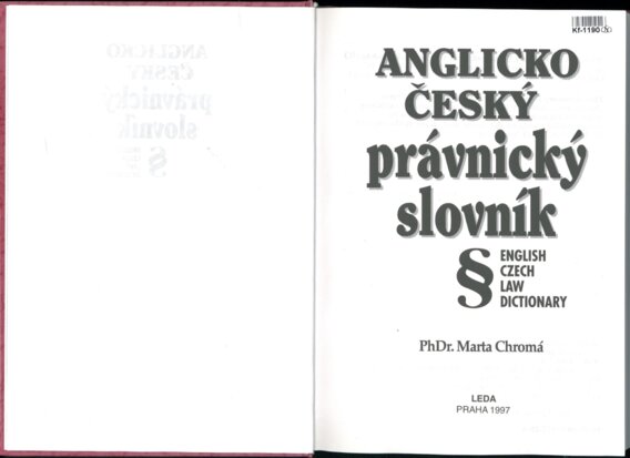 Anglicko Český právnický slovník