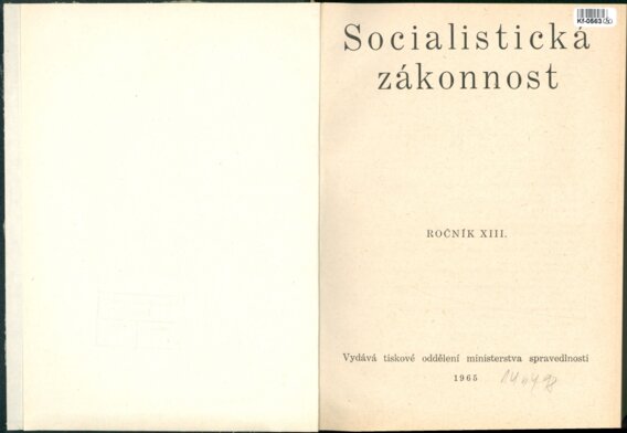 Socialistická zákonnost XIIi.
