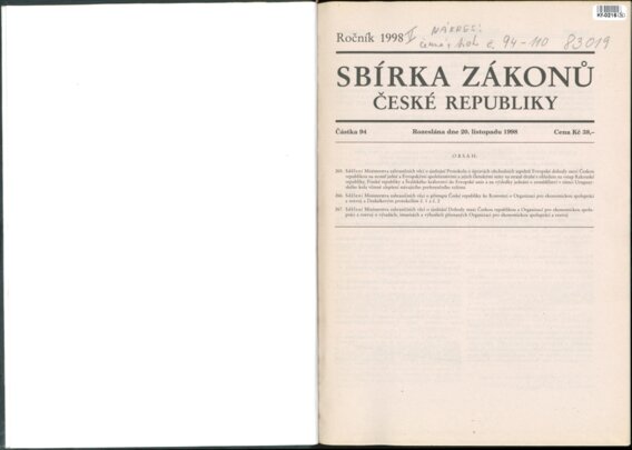 Sbírka zákonů České republiky V.