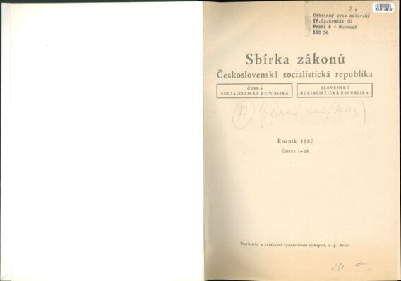 Sbírka zákonů Československá socialistická republika