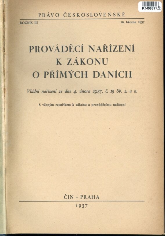 Prováděcí nařízení k zákonu o přímých daních