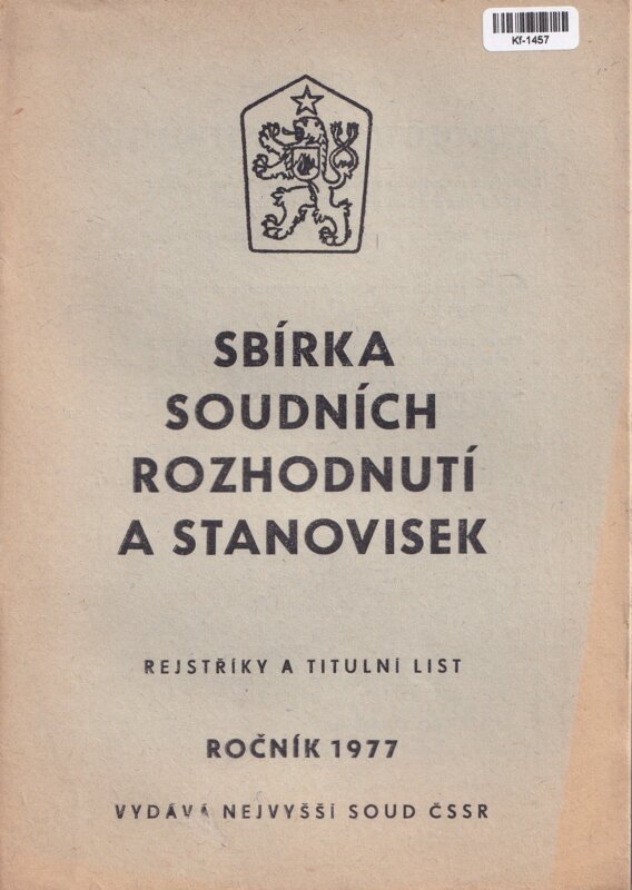 Sbírka soudních rozhodnutí a stanovisek