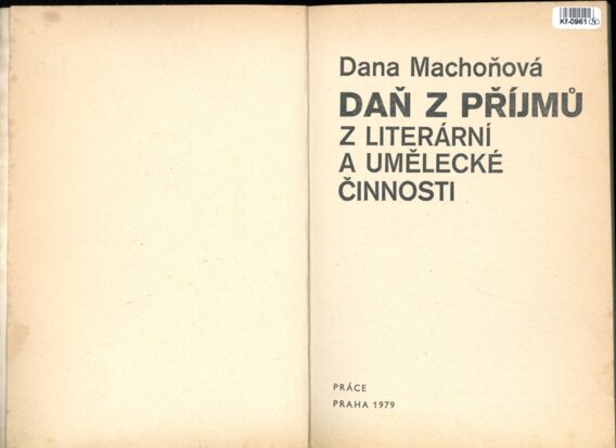 Daň z příjmů - z literární a umělecké činnosti