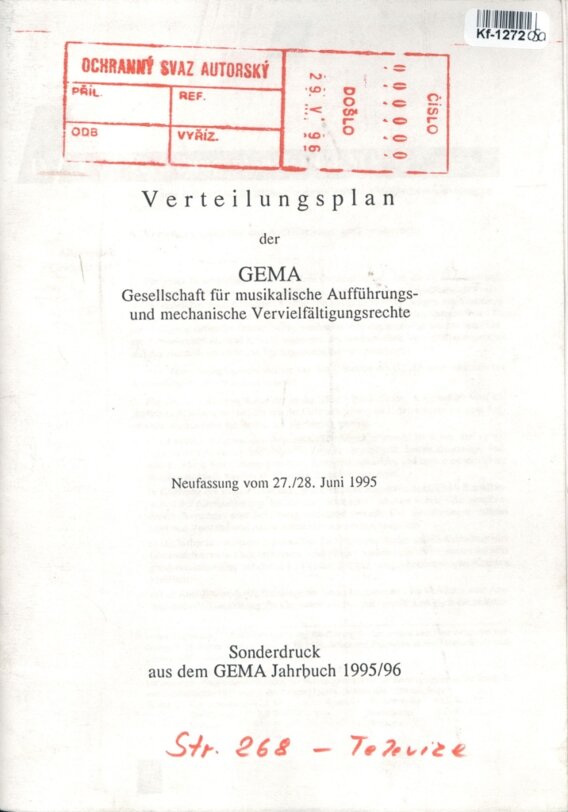 Verteilungsplan der Gema