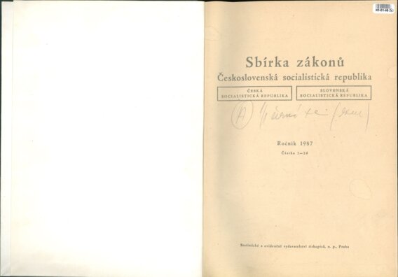 Sbírka zákonů Československá socialistická republika