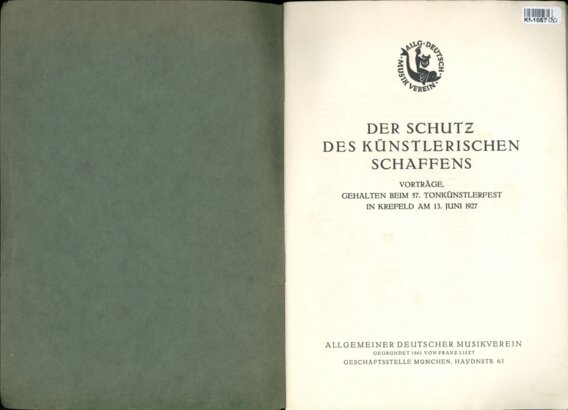 Der schutz des künstlerischen schaffens